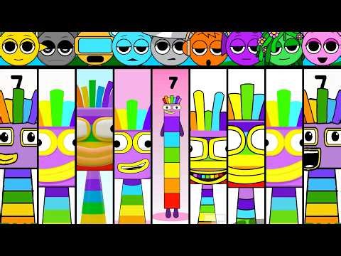My Sprunki OC Numberblock SEVEN Family, Phase 1 & 2 ( from Numberblocks )