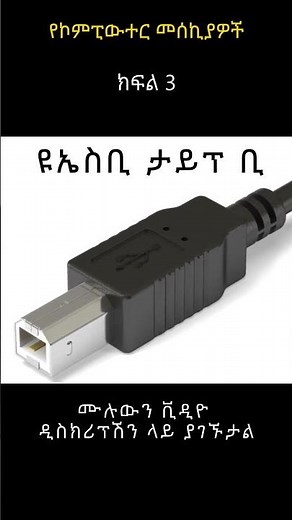 የኮምፒውተር መሰኪያዎች | Computer Ports in Amharic | TechTalkWithSolomon | DG Tech | geez tech sh 3