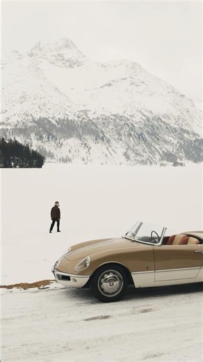 Testing the ice with the original Alfa Giulietta Spider prototype