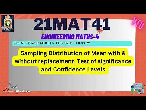 Sampling Distribution of Mean: With, Without Replacement | Confidence Levels & Tests of Significance