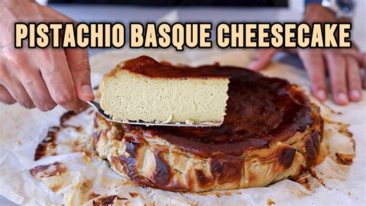 How to Make Pistachio Basque Cheesecake - Easy & Elegant