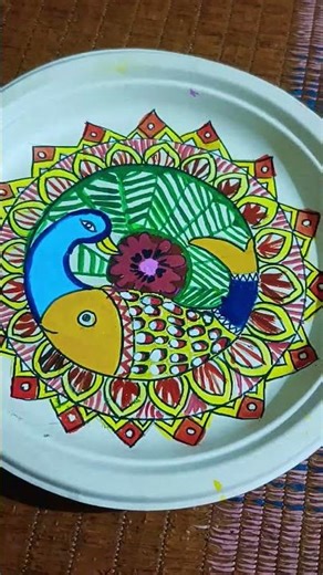 Canvas Paper plate drawing|#unique craft corner 🌈💌❣️💫