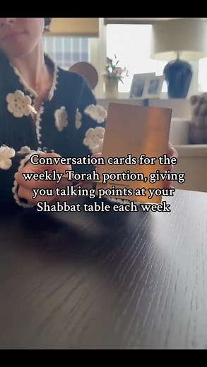 2.8K views · 42 reactions | Create conversation at your Shabbat dinner table each week with our Conversation cards. Designed to go along with the weekly Parsha (Torah portion), you will have guided questions to ask relating to the Parsha of the week. Our conversation card set comes with our cards as well as a stand to display the card for the week. Be sure to order now by tapping the link in our bio. | Oneg | Facebook