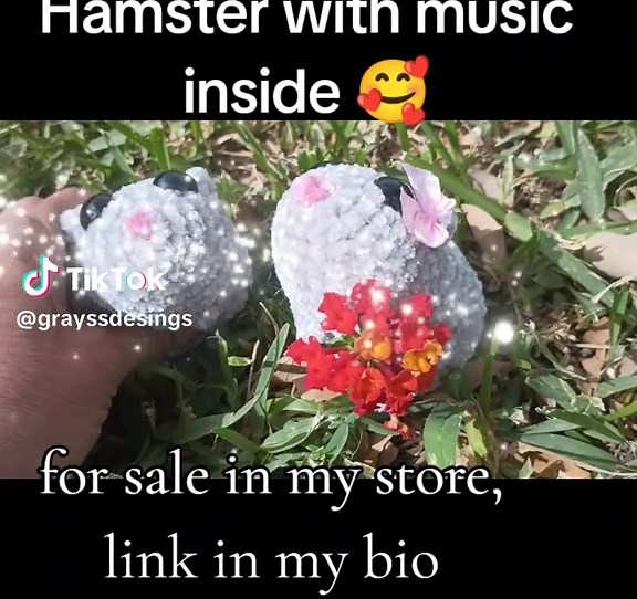 Adorable Handmade Sad Hamster Amigurumi with Music Inside