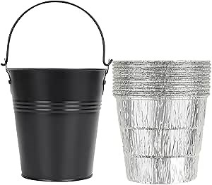 Drip Grease Bucket for Pit Boss, Traeger, Oklahoma Joe's, Pellet Grill Smoker Bucket with 10 Pack Liners,Traeger Grease Liners