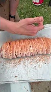 Bacon-Wrapped, Cream Cheese Stuffed Smoked Venison Backstrap!