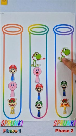 Sprunki 🎵 Mario 🔴🔵 Yoshi 🟢⚪️ Kirby 🟣 Luigi 🟢🔵 Bowser 🟡 Phase 2 👹 Challenge 🧪