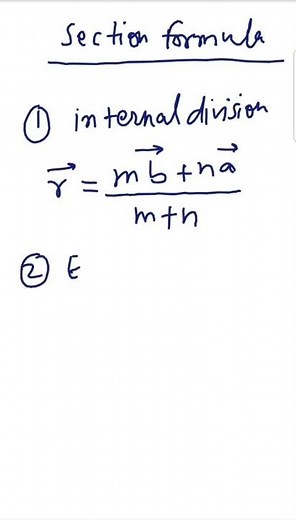 vector section formula for internal and external division.