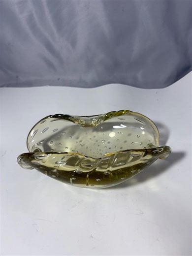 Murano Glass Bowl, Yellow, Vintage Murano Art, Controlled Bubble Bowl, Housewarming Gift, Trinket Dish - Etsy