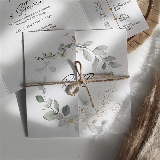 Create Your Own Wedding Invitations With a Tie, Canva Templates for Beautiful Gatefold Invitations Square Wedding Invitations | 80G - Etsy