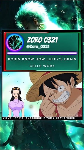 bro using all his brain cells #nicorobin #luffy #onepiece