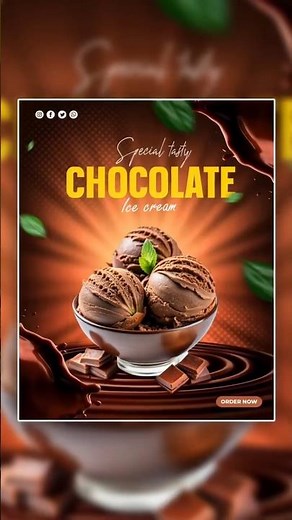 chocolate ice cream poster design in photoshop | graphic design tutorial