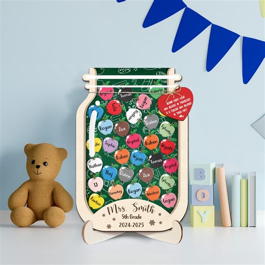 Personalized Teacher Appreciation Gift, Custom Teacher Jar of Students Names, Thank You Teacher Gifts, Gift From the Class for Teacher - Etsy