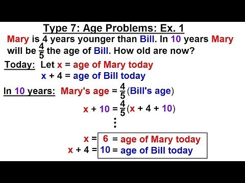 Algebra - Ch. 2: Word Problem (21 of 46) Type 7: Age Problems: Ex. 1