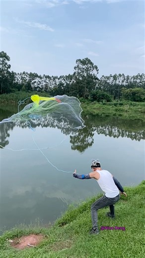 Have you ever used this kind of net for fishing? #outdoors | Nico Deng