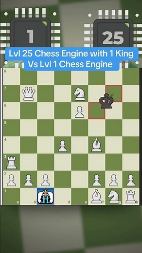 Lvl 25 Chess Engine with 1 King Vs Lvl 1 Chess Engine #chess #chessshorts