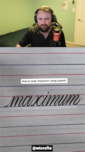 Nolan Haghian | How To Write "Maximum" Using A Pencil | Instagram