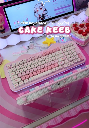 🍰 another CAKE keyboard that literally looks good enough to eat! 😋🎀 guyss @YUNZII KEYBOARD really did it again!! 😻 their C75 cat cake keyboard was already iconic and now they've upgraded it with a 96% layout   numpad! say hello to the C98 Cake Mechanical Keyboard !! ⌨️ฅ^•ﻌ•^ฅ 🐈 N O T A B L E F E A T U R E S ✦ 96% keyboard layout with numpad ✦ hot-swappable PCB   south-facing LEDs ✦ icing/whipped cream   heart toppings design ✦ pre-lubed switches   plate-mount stabilizers ✦ superb adorable c