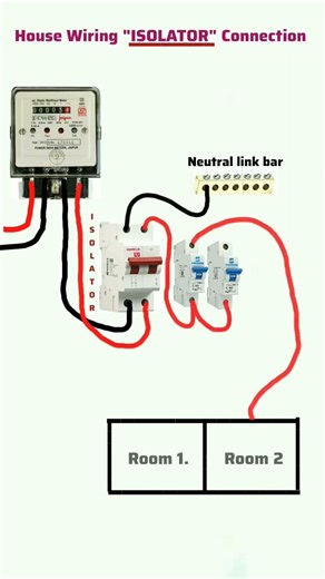 ISOLATOR CONNECTION | Isolator switch |House wiring | Electrical work#housewiring#isolator