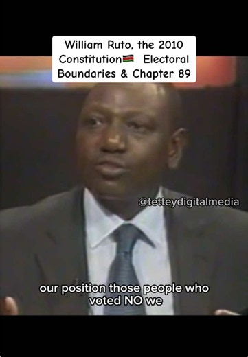 In the June 27, 2012, interview William Ruto argued that Chapter 89 of the Constitution created a skewed method for delimiting electoral boundaries. He highlighted geographic imbalances, noting vast regions such as North Horr where a single constituency covers an expansive landmass equivalent to multiple provinces combined without further subdivision questioning how a single representative can effectively serve an area of that magnitude compared to MPs representing much smaller geographic areas.