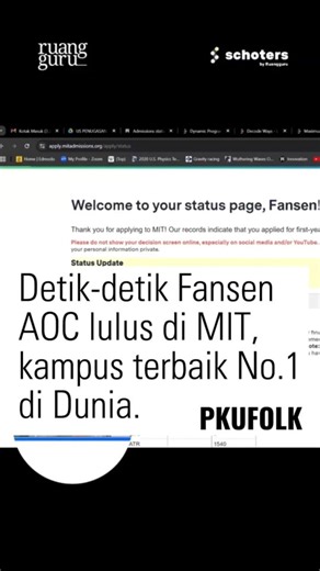 INFO PEKANBARU RIAU | Siswa SMA Darma Yudha Pekanbaru, Fansen Candra Funata diterima di Massachusetts Institute of Technology (MIT) Cambrige, Amerika Serikat.... | Instagram