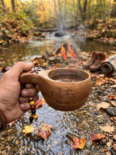 Personalized Walnut Kuksa Mug, Hand-carved Camping Cup, Bushcraft Guksi, Outdoor Hiker Gift - Etsy