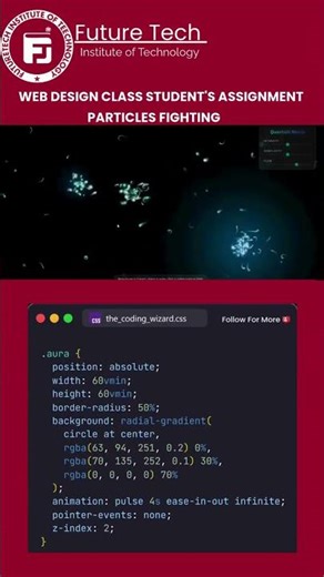 Web Design Class Assignment | Particles Fighting Animation | Future Tech Institute