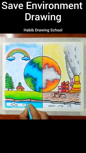 How to draw save environment drawing #shorts #saveenvironment #environment #drawing