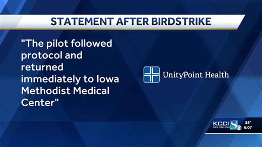 UnityPoint helicopter hits bird during patient transport