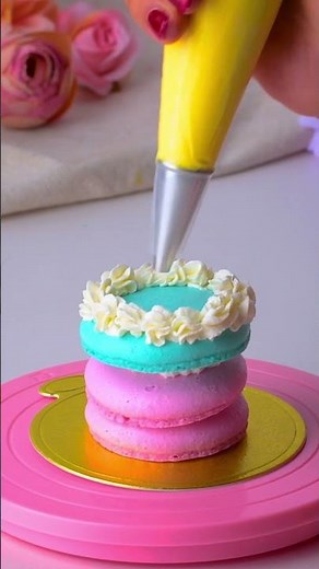 Macarons and cake, the perfect combo! 🍰✨