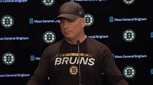 🎥 Brad Marchand missed Tuesday's practice at Warrior Ice Arena for a "maintenance day," according to Coach Montgomery. Watch more practice reaction ➡️ https://bit.ly/4dP8Ni9 | Boston Bruins