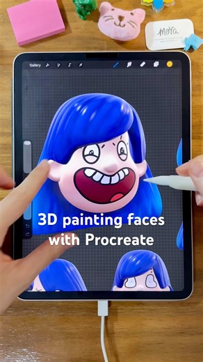 Face painting 🎨 #procreate3d #ipadpro #characterdesign #3dillustration #3dcharacter #3dpainting