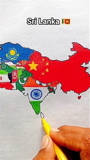 Draw Flag Map of Sri Lanka 🇱🇰 #srilanka #flag