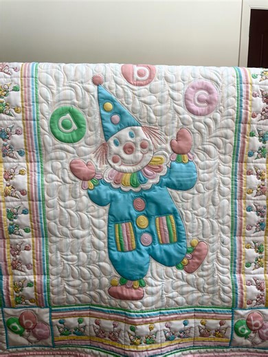 Circus Clown Vintage Linen Baby Quilt - Etsy