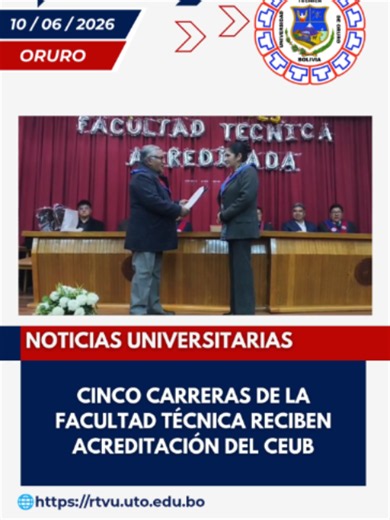 Acreditación CEUB para cinco carreras de la Facultad Técnica UTO