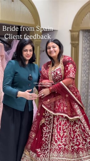 Glitz jewels phagwara on Instagram: "Client testimonial Lovely bride from Spain Your one-stop destination for all wedding ✨ Jewellery | Chooda | Kaleere | Bridal Lehnga | Mayia Ceremony Needs From pre-wedding to wedding day 💍 📩 DM for details | 🌍 Worldwide shipping 📍 Address Glitz jewels opp Patwar Khana Basement to Red Tape store near Multi level car parking Banga road phagwara Punjab Contact (+919056678900) Shipping worldwide 🌍 #clienttestimonials #clientlove #glitzjewelsphagwara #bride #