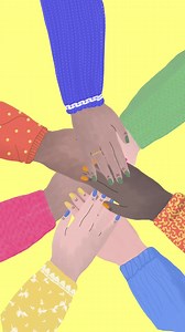 Download Animated Colorful Hands Clapping Together in Friendship and Teamwork for free