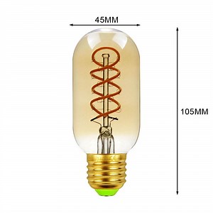 [Hot Item] LED Filament Bulb T45 4W E27 Amber Glass Soft Filament Vintage Edison Light