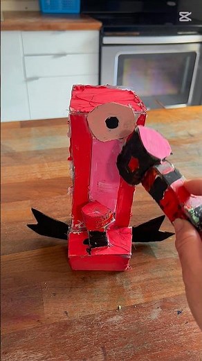 Cardboard to toy # another Marcus’ out of the blue ideas 💡 #cardboardprojects #kidart