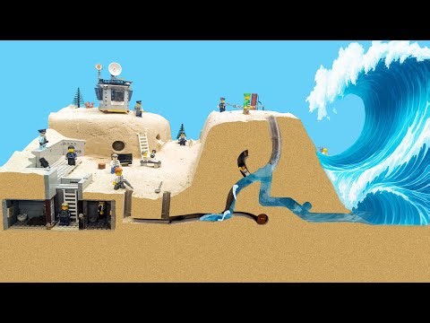 Prison Escape in LEGO Opened the Way for a Tsunami! Dam Breach Experiment