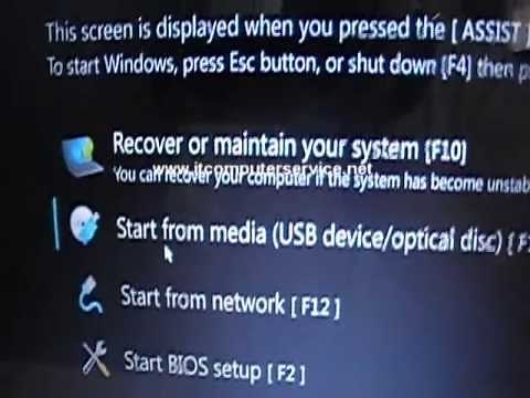 How to Boot to VAIO CARE Rescue Mode on a Sony Laptop with Windows 8