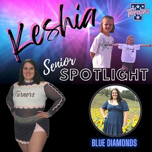 💙💎 Senior Spotlight: KESHIA 💎🩷 Keshia has been an athlete at Turners for 4 years. She is a member of our Blue Diamonds - Senior 1 team! What are you looking forward to the most, your senior year at Turners? "I am excited to cheer on the Senior level 1 team again. I am hoping we can finish in the Top 3 again like we did at All Star Worlds in 2021. I truly enjoy the coaches and my team mates, and competing with them." | Turners All-Star Cheerleading