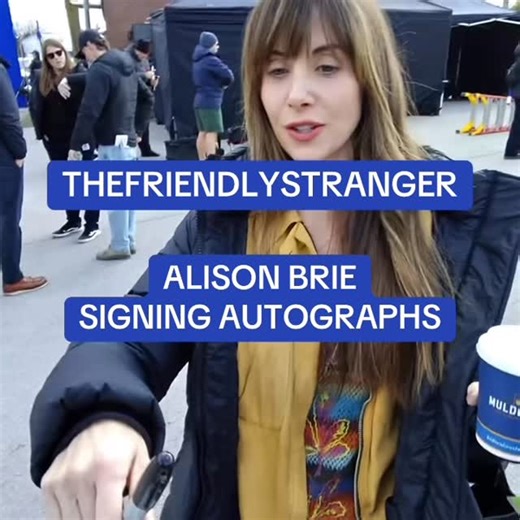 Thefriendlystranger Autographs on Instagram: "Here’s ALISON BRIE Signing Autographs for Us . . . . . #alisonbrie #community #annieedison #glow #ruthwilder #together #bojackhorseman #madmen #trudycampbell #davefranco #mastersoftheuniverse #evillyn #actress #signing #autographs #exactproof"