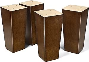 AORYVIC Wood Furniture Legs 6 inch Sofa Legs Square Couch Legs Universally Applicable Replacement Legs for Ottoman, Dresser, Easy to Install, Normal Size for U.S.Made and Other Furniture