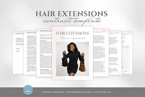 Editable Hair Extension Contract Template, Client Consent & Service Agreement for Stylists, Canva Template for Hair Professionals and Salons - Etsy