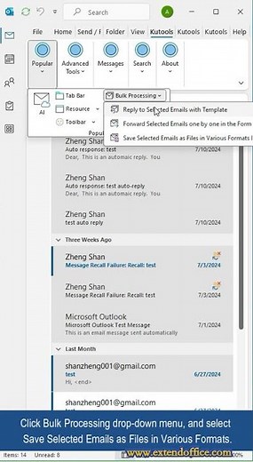 Save emails as pdf files in Outlook