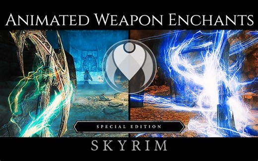 上古卷轴材质mod附魔视觉动画VISUAL ANIMATED WEAPON ENCHANTS