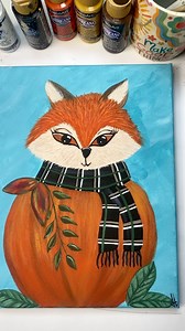 1.7K views · 112 reactions | Step by step acrylic painting of this cute fox hiding in a pumpkin! #acrylicpainting #fallpainting #howtopaint #learntopaint | Art & Grace | Facebook