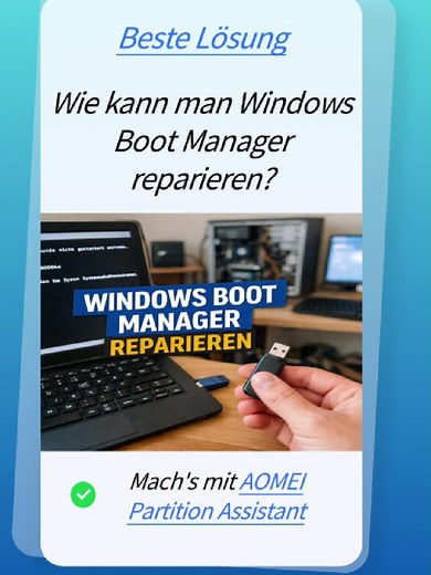 Windows Boot Manager Fehler? So reparierst du den Bootloader schnell! Dein PC zeigt Fehler wie 0xc00000f, 0xc00000e oder 0xc00000d und Windows startet nicht mehr? Das bedeutet oft, dass der Windows Boot Manager beschädigt ist – aber keine Sorge, du kannst ihn reparieren! In diesem Video zeige ich dir, wie du den Windows Boot Manager reparieren kannst – auch ohne Installations-CD. Mit AOMEI Partition Assistant kannst du ein bootfähiges USB-Laufwerk erstellen und den MBR in wenigen Minuten wiederh