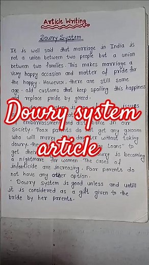 dowry system article | class 12th important article | article in english class 12th | Article #12th